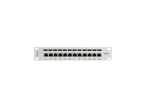 5901969416039 - PPF6-9012-S Patch Panel 12-Port 1U 10 Cat6 FTP Shielded Grey