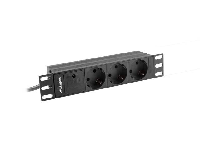 5901969416800 - PDU Steckdosenleiste 10 1U 3x Schuko C14 2m schw