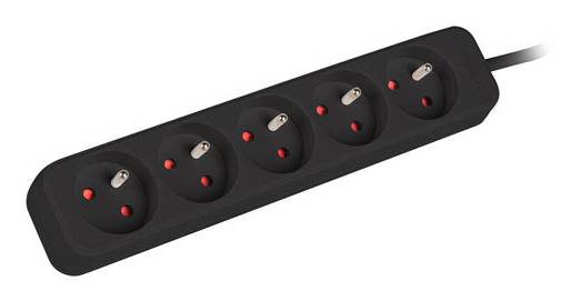 5901969419511 - LANBERG Steckdosenleisten 1M UPS 5X 230V PL SCHWARZ
