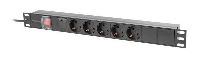 5901969441758 - PDU 19 LANBERG 1U 16A 2M 5X SCHUKO OUTLETS BLACK