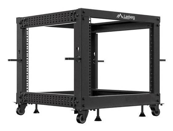 5901969446937 - LANBERG OPEN RACK 19 9U 600X600-1100 ADJUSTABLE BLACK