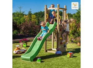 5902020527398 - Spielturm Funny 3 natur mit Rutsche und Kletterwand - Fungoo