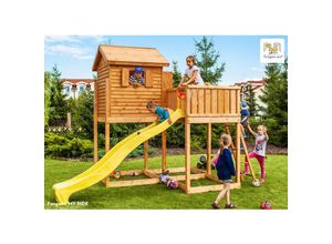 5902020527718 - Spielhaus My Side teak inkl Rutsche Haus mit Holzdach und Steuerrad - Fungoo