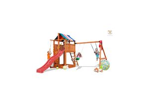 5902020527749 - Spielturm Fungoo Paradise Move inkl Rutsche Kletterseil Kletterwand und Doppelschaukel