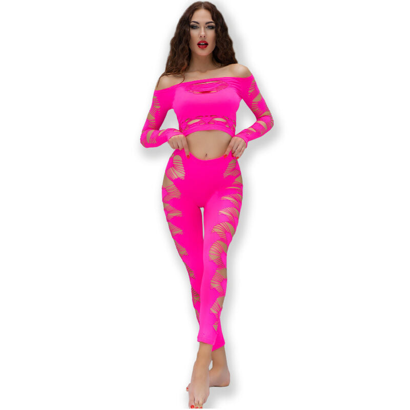 5902023035456 - CHILIROSE - CR 4632 TOP & HOSE PINK GRÖßE L