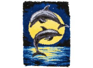 5902067335970 - Knüpfteppich 2 Delfine im Mondlicht