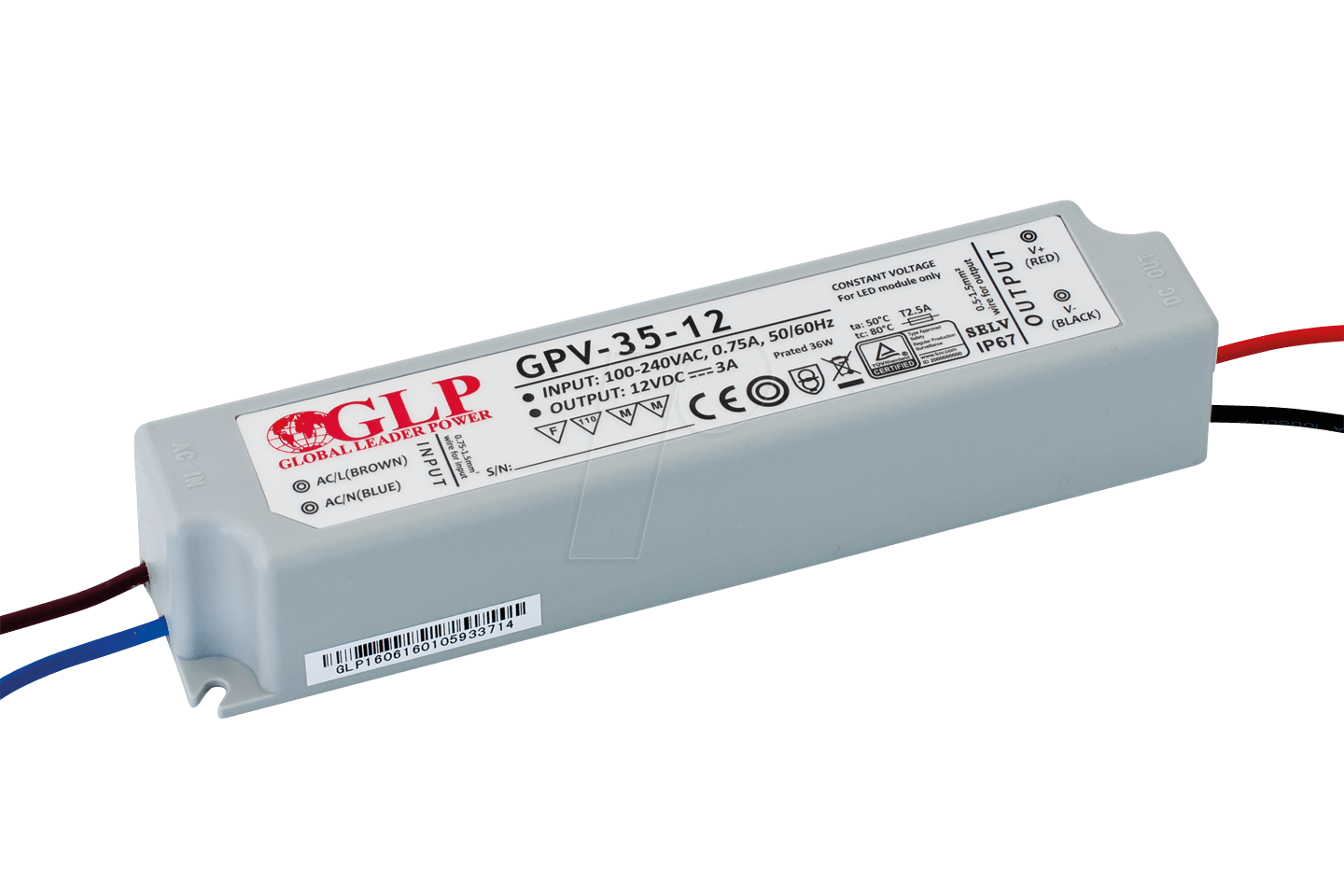 5902135113653 - GLP GPV-35-15 - LED-Netzteil 36 W 15 V DC 24 A IP67