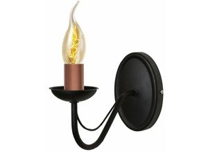 5902349219363 - Helam Lighting - Helam malbo Kerzenwandleuchte Schwarz Kupfer 25cm