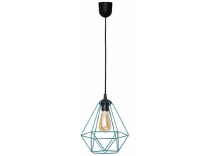 5902349220765 - Helam Lighting - Helam karo Drahtgestell Pendelleuchte Schwarz Türkis 24cm