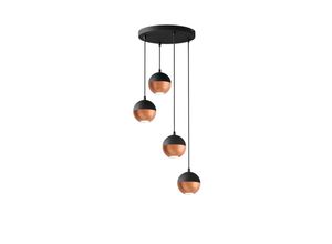 5902349225753 - Helam Lighting - Helam midway Cluster Pendelleuchte Schwarz Kupfer 30cm