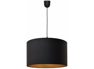 5902349226255 - Helam Lighting - Helam alba Zylindrische Pendel-Deckenleuchte Schwarz Gold 45cm