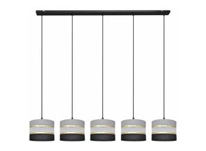 5902349228778 - Helam Lighting - Helam helen Straight Bar Pendelleuchte Schwarz Gold Grau 115cm