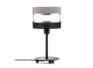 5902349228921 - Helam Lighting - Helam helen Tischlampe mit rundem Schirm Grau Silber Schwarz 20cm