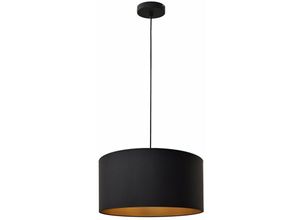 5902349229935 - Helam Lighting - Helam alba Zylindrische Pendel-Deckenleuchte Schwarz Gold 40cm