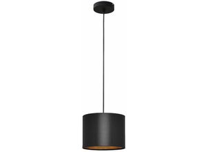 5902349229942 - Helam Lighting - Helam alba Zylindrische Pendel-Deckenleuchte Schwarz Gold 20cm