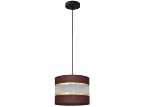 5902349230245 - Helam Lighting - Helam helen Zylindrische Pendelleuchte Braun Gold Schwarz 20cm