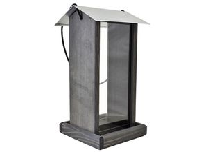 5902367655945 - Vogelfutterstation Plexi schwarz zum Hängen 17x17x32 cm