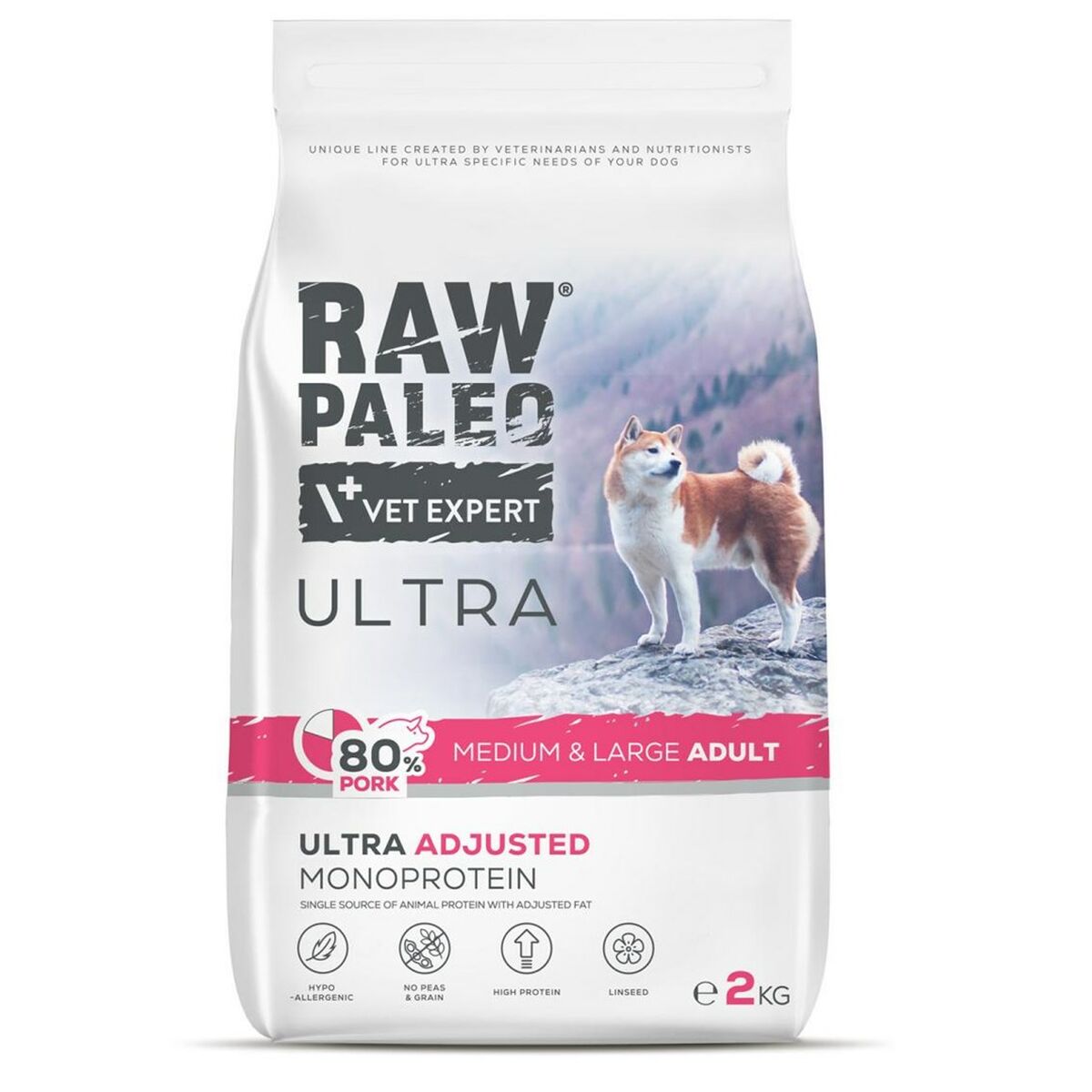 5902414211773 - Futter RAW PALEO Ultra Pork Medium & Large Adult Schwein 2 Kg
