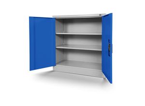 5902560330649 - Jan Nowak - C001B kleiner Aktenschrank abschließbar Büroschrank Metallschrank Wertfachschrank 925 cm x 90 cm x 40 cm Grau - Blau