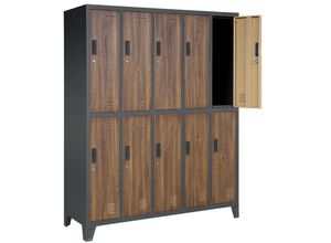 5902560332308 - Spint Schließfachschrank 5B2A Metallspind Umkleideschrank 10 Fächer Stahlblech Pulverbeschichtet 172 cm x 136 cm x 45 cm - anthrazit holzoptik - Jan