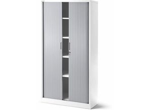 5902560332698 - Jan Nowak - Spint T-001 Metallschrank Schließfachschrank Fächerschrank Wertfachschrank Aktenschrank mit Rolladentür 185 cm x 90 cm x 45 cm Weiß - Grau