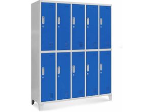 5902560334777 - Spint Schließfachschrank 5B2A Metallspind Umkleideschrank 10 Fächer Stahlblech Pulverbeschichtet 172 cm x 136 cm x 45 cm - grau blau - Jan Nowak