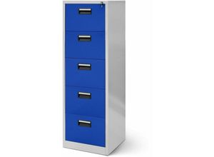 5902560335057 - Jan Nowak - Aktenschrank Büroschrank Stahlschrank grau-blau 162x46x62 - grau-blau