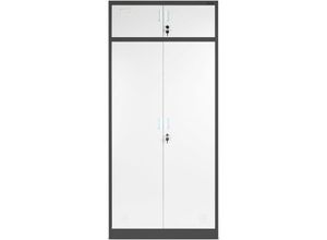 5902560337235 - Jan Nowak - Mehrzweckschrank C117 Aktenschrank BĂĽroschrank Metallschrank Spint Schubladen abschlieĂźbar 185 cm x 90 cm x 50 cm - anthrazit-weiĂź