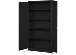 5902560337563 - Aktenschrank C001H Büroschrank Metallschrank Stahlschrank Werkzeugschrank Stahlblech Pulverbeschichtet Flügeltürschrank Abschließbar 195 cm x 90 cm x