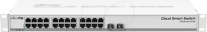 5902560364460 - MikroTik Cloud Smart Switch CSS326-24G-2S+RM - Switch - Smart - 24 x 10 100 1000 + 2 x 10 Gigabit SFP+ - an Rack montierbar - PoE