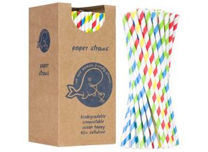 5902578451749 - BIO ökologische Papierstrohhalme PAPIERSTROHHALME 6 205mm - Mischung 250 Stk