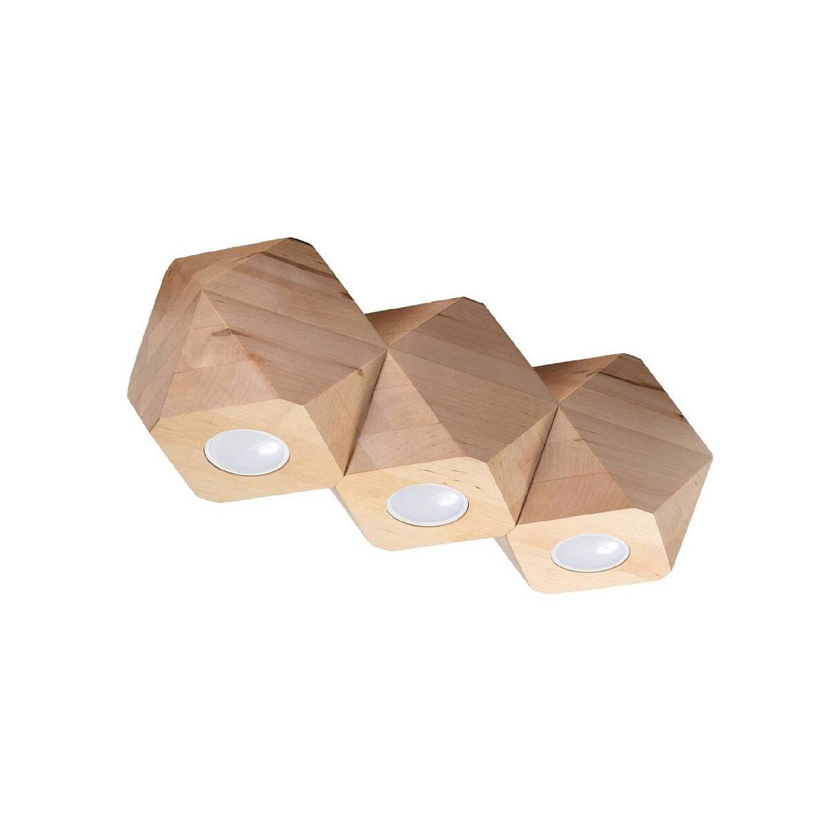 5902622421094 - Sollux - SL1010 Deckenleuchte woody 3 Natural Holz l 36cm b 12cm h 12cm GU10 40W dimmbar