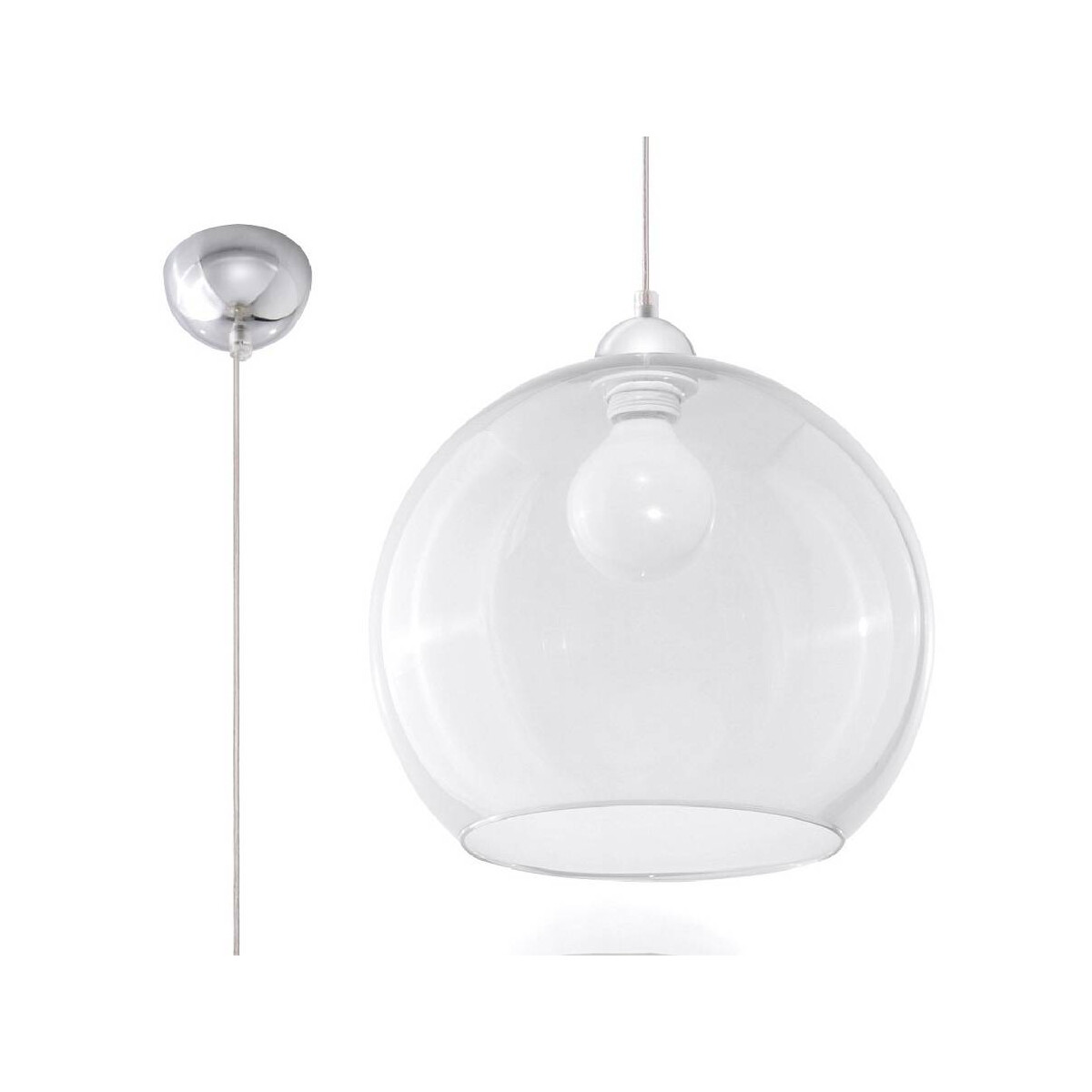 5902622427478 - SL0248 Pendelleuchte ball transparent l 30 b 30 h 80 Fassung E27 dimmbar - Sollux