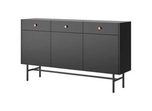 5902622527727 - Selsey Divenos - Sideboard 3-türig Schwarz 155 cm