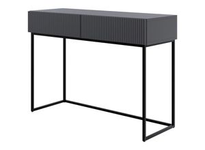 5902622541365 - Veldio - Schminktisch mit Schubladen schwarz mit Metallgestell 110 cm - Selsey