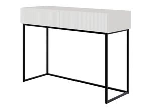 5902622541372 - Veldio - Schminktisch mit Schubladen weiß mit schwarzem Metallgestell 110 cm - Selsey