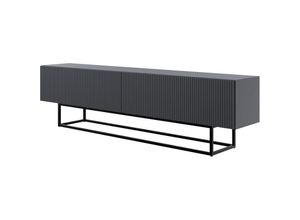 5902622541402 - Selsey - Veldio - TV-Lowboard schwarz mit Metallgestell 175 cm