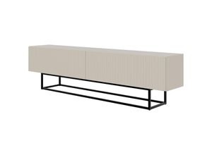 5902622541426 - Selsey Veldio - TV-Lowboard graubeige mit schwarzem Metallgestell 175 cm