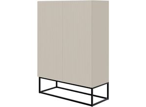 5902622541501 - Veldio - Highboard 2-türig graubeige mit schwarzem Metallgestell 90 cm - Selsey