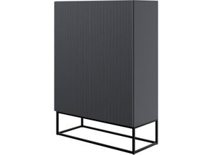 5902622541549 - Veldio - Highboard 2-türig schwarz mit Metallgestell 90 cm - Selsey