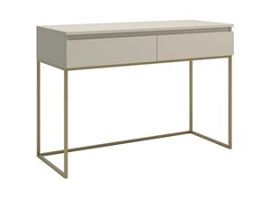 5902622587189 - Bemmi - Schminktisch mit 2 Schubladen goldenen Beinen Graubeige 120 cm - Selsey