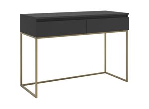 5902622587196 - Bemmi - Schminktisch mit 2 Schubladen goldenen Beinen Schwarz 120 cm - Selsey