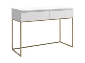 5902622587202 - Bemmi - Schminktisch mit 2 Schubladen goldenen Beinen Weiß 120 cm - Selsey