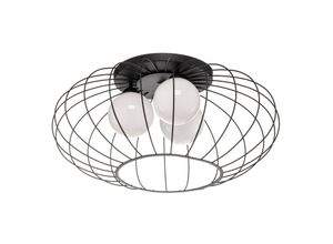 5902693744269 - Deckenlampe Kronos Käfig schwarz drei Opalkugeln