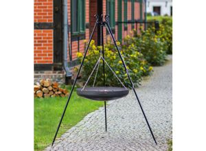 5902709570448 - Wok am Dreibein 180 cm Höhe Rohstahl 60 cm Durchmesser + Kurbel