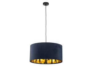 5902751347968 - Pendelleuchte Salina Seidenstoff blau gold Ø 50cm