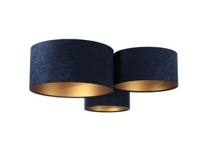 5902751348514 - Bps Koncept - 080-044 Deckenleuchte Trio marineblau gold 3 x E27 L91cm H30cm dimmbar