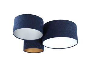 5902751348569 - 080-02-043 Deckenleuchte Trio marineblau weiß silber gold 3 x E27 L91cm H30cm dimmbar - Bps Koncept