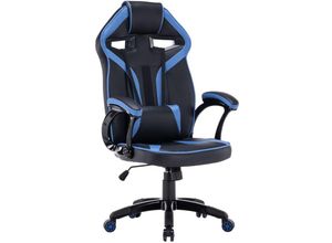 5902838469958 - - dreft - Gamer Sessel moderner Stil Jugendzimmer - 120-130x66x67 - Schwarz und Blau