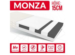 5902846947851 - FDM - Matratze 140x200 Kaltschaum monza 7 Zonen Polyurethanschaum hr Schaum H3 15 cm jersey